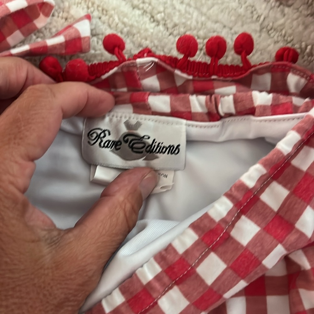 Rare Editions Gingham Red Dress Size 6 - Picture 3 of 5